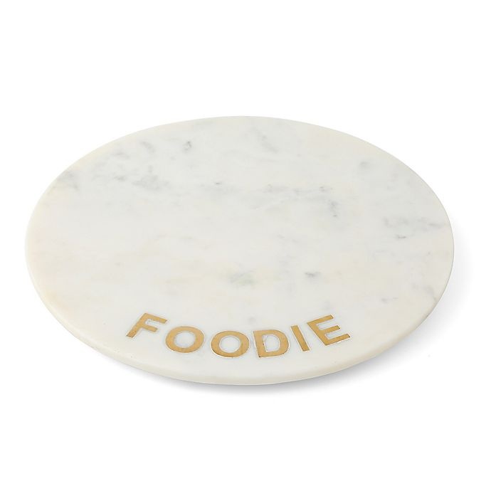 slide 1 of 1, Thirstystone White Marble Foodie Round Serving Board, 1 ct