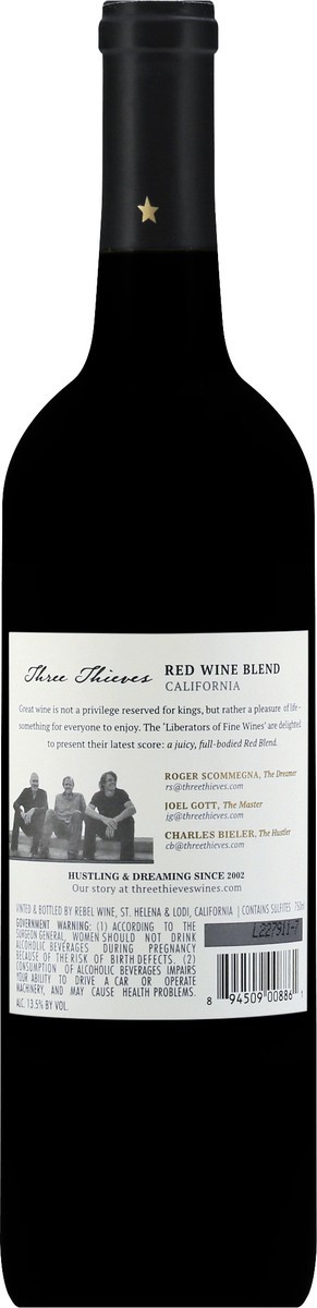 slide 2 of 8, Three Thieves 2017 California Republic Red Blend 750 ml, 750 ml