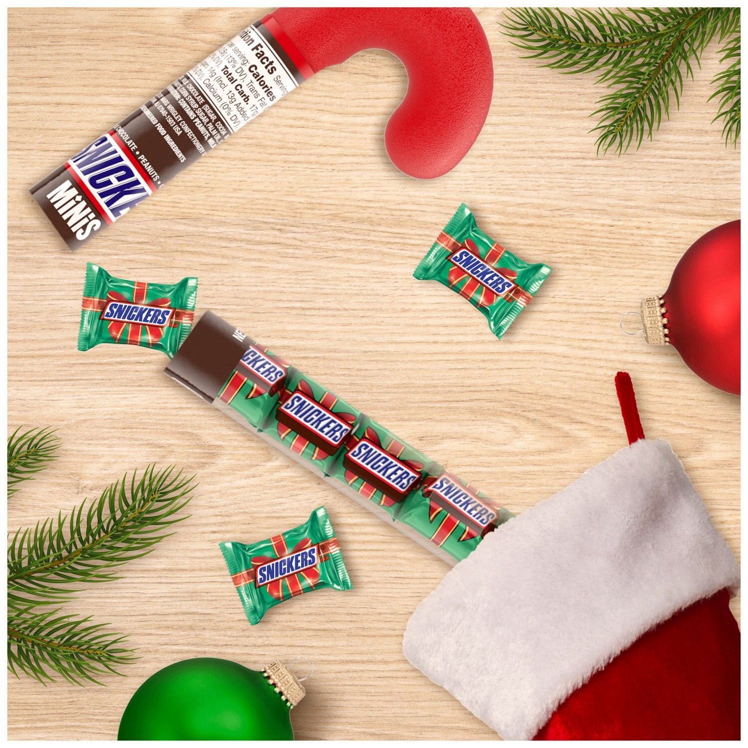 slide 8 of 8, Snickers Minis Chocolate Christmas Candy Bars Stocking Stuffers - 2.14 Oz Tube, 2.14 oz