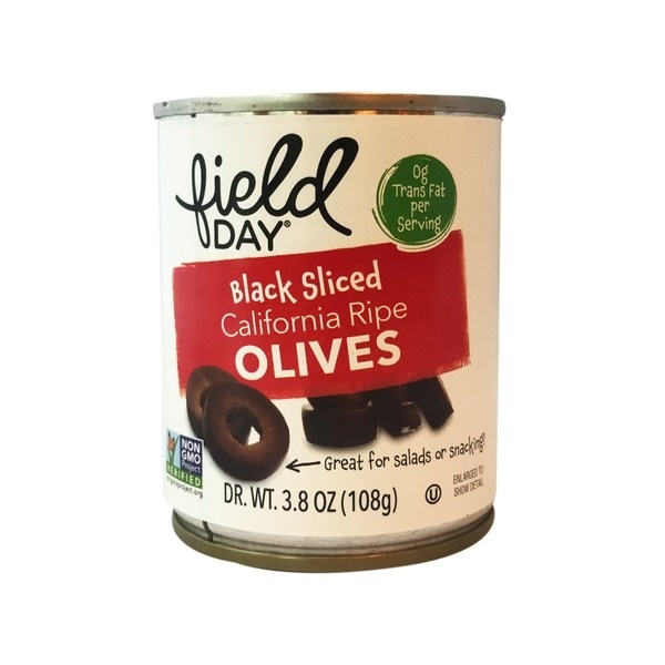 slide 1 of 1, Field Day Black Sliced California Ripe Olives, 3.8 oz