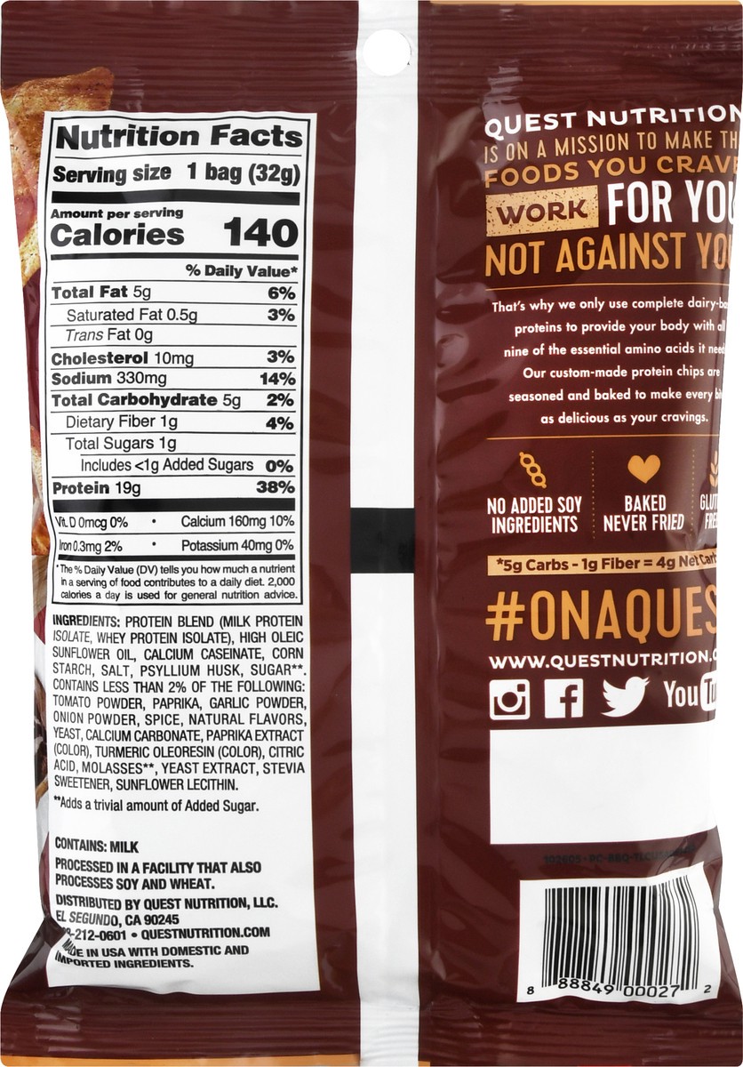 slide 5 of 9, Quest Protein Chips BBQ, 1.125 oz
