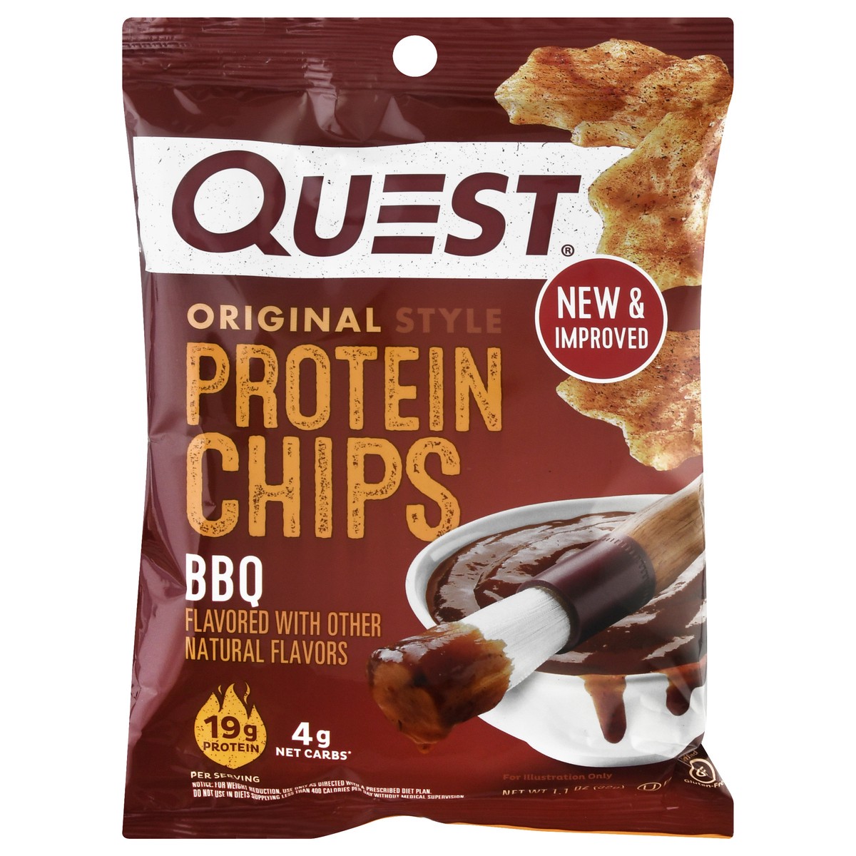 slide 1 of 9, Quest Protein Chips BBQ, 1.125 oz
