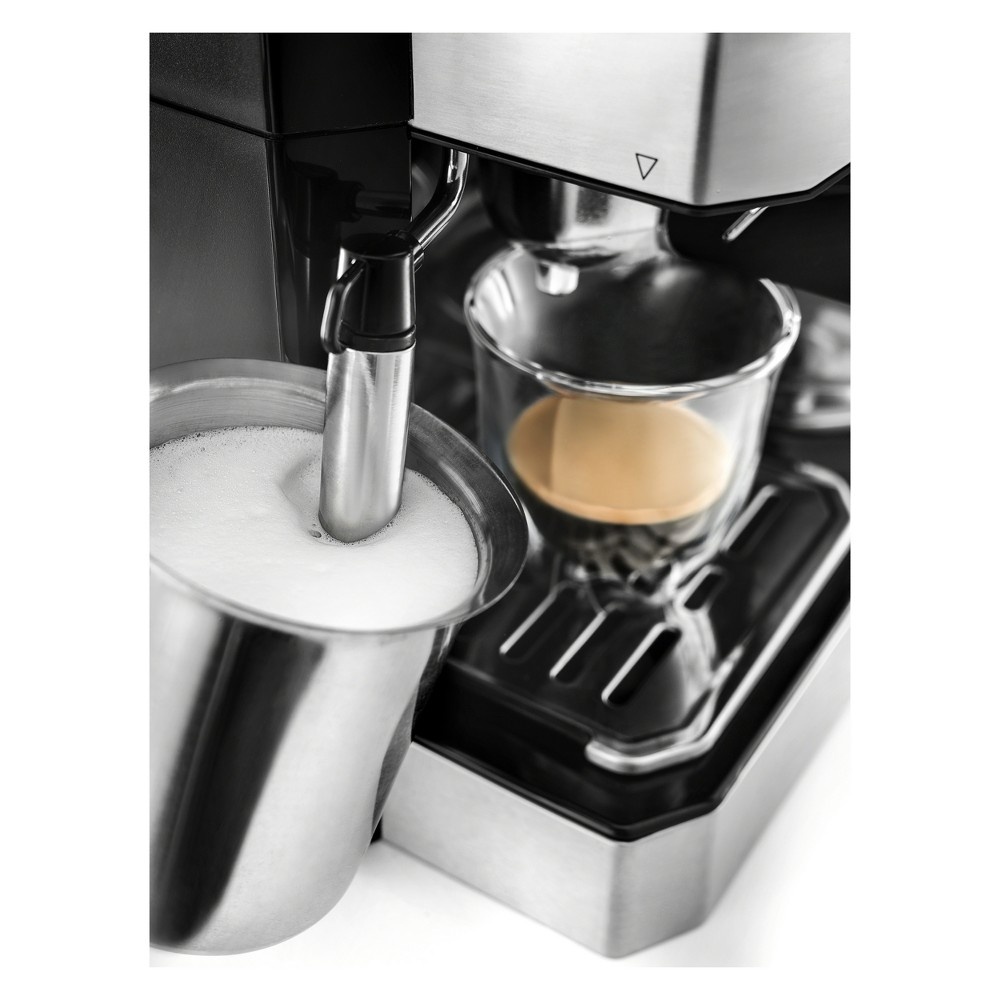 slide 3 of 7, DeLonghi Combination Pump Espresso and 10-Cup Drip Coffee Machine with Advanced Cappuccino System, 1 ct