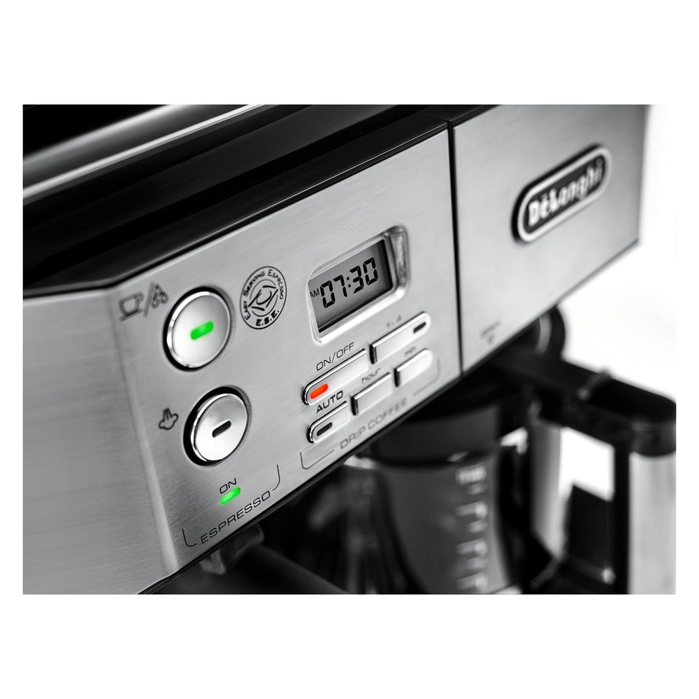 slide 4 of 7, DeLonghi Combination Pump Espresso and 10-Cup Drip Coffee Machine with Advanced Cappuccino System, 1 ct
