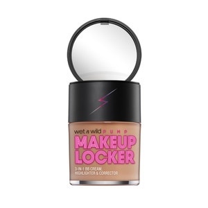 slide 1 of 1, wet n wild Pump: Makeup Locker 3-In-1 Sheer Bb Cream, Highlighter & Corrector, Medium, 1 ct