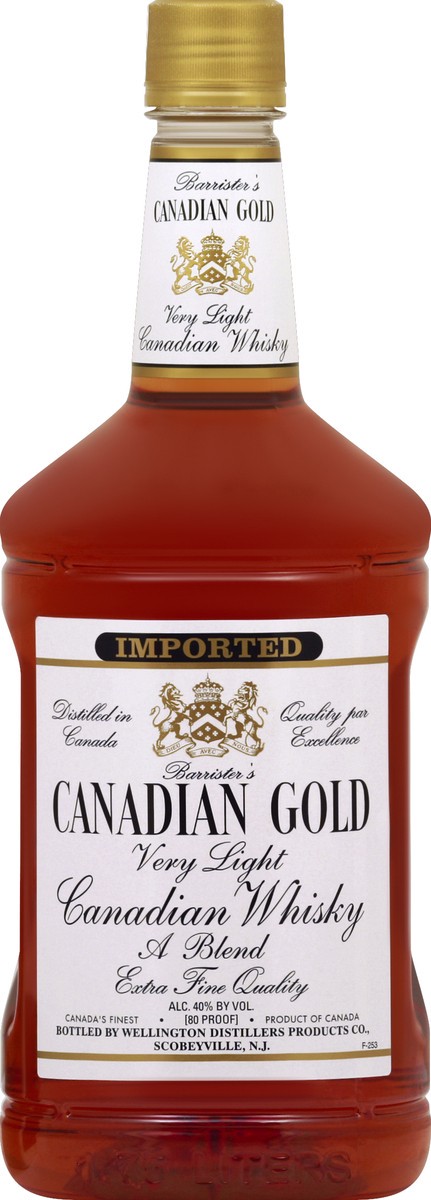 slide 1 of 8, Barristers Canadian Gold Whisky, Canadian, Very Light, 1.75 liter