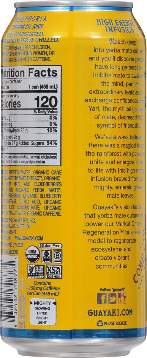 slide 9 of 9, Guayaki Yerba Mate Bluephoria Org - 15.5 oz, 15.5 oz