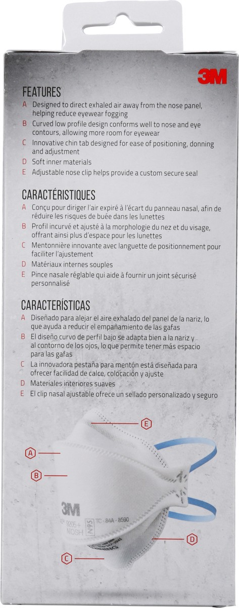 slide 10 of 12, 3M Aura N95 Respirator 9205+ 10 ea, 10 ct