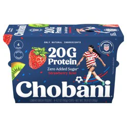 Chobani 20g Protein Lowfat Greek Yogurt Strawberry Kiwi 6.7oz 4PK