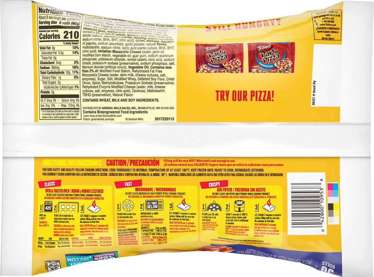 slide 2 of 2, Totino's Pizza Rolls, Pepperoni, Special Edition Recipe, 50 ct