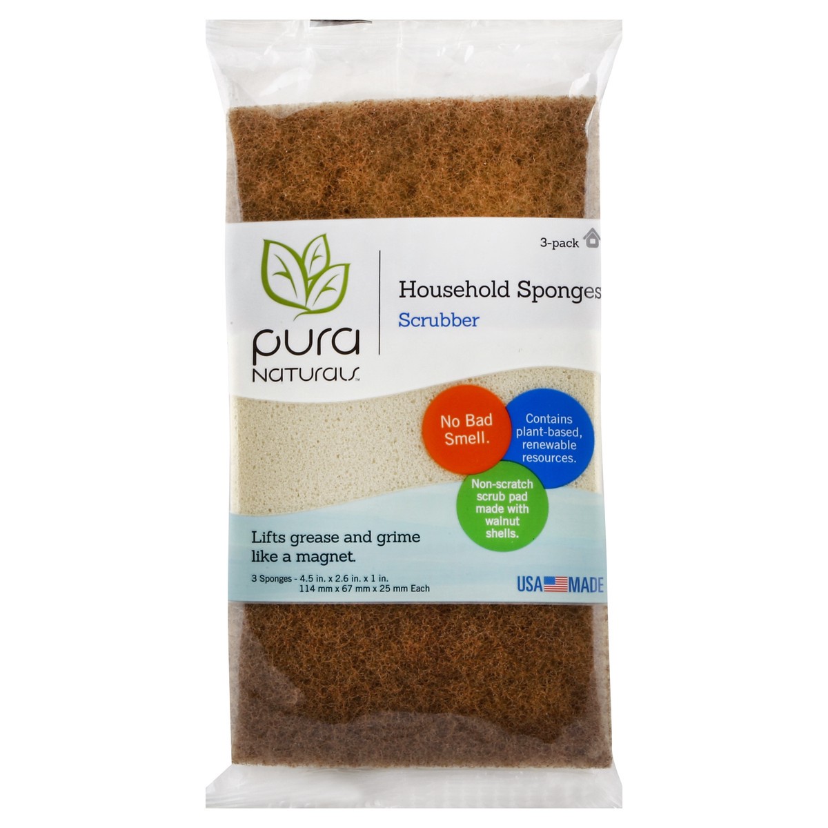 slide 3 of 5, Pura Naturals Sponges 3 ea, 3 ct