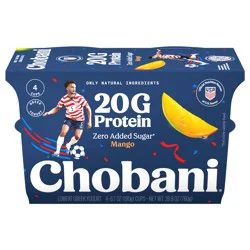 Chobani 20g Protein Lowfat Greek Yogurt Mango 6.7oz 4PK
