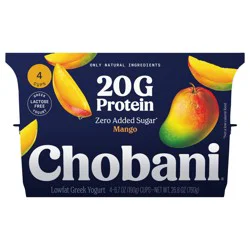 Chobani 20g Protein Lowfat Greek Yogurt Mango 6.7oz 4PK