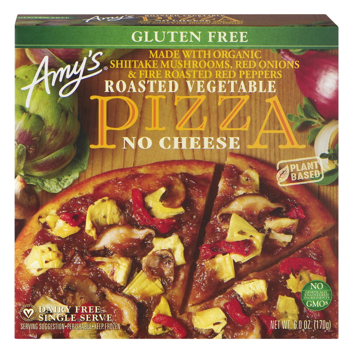 slide 1 of 1, Amy's Amys Amy's Rice Pizza Roasted Vegetable, 6 oz