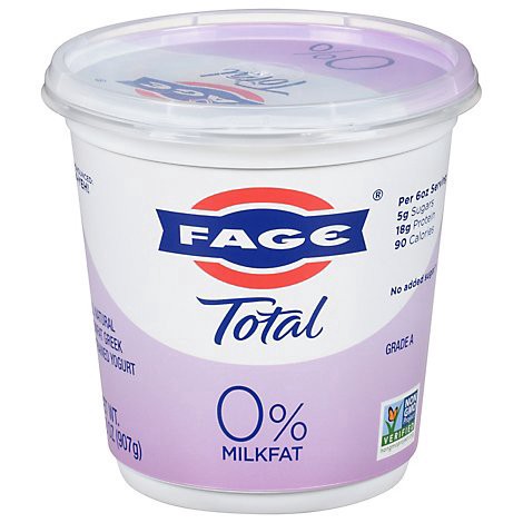 slide 1 of 1, Fage Total 0% Milkfat Plain Greek Yogurt - 32 Oz, 32 oz