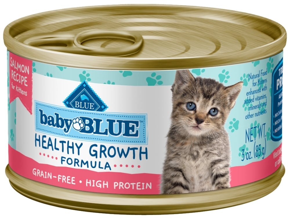 slide 1 of 1, Blue Buffalo Baby BLUE Kitten Grain Free, High Protein Salmon Wet Cat Food, 3 oz