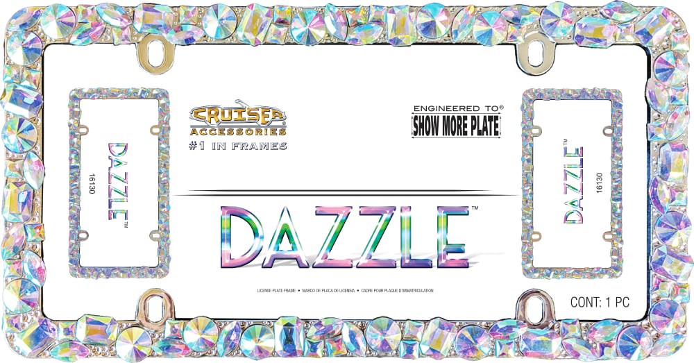 slide 1 of 1, Cruiser Accessories Dazzle License Plate Frame - Chrome, 1 ct