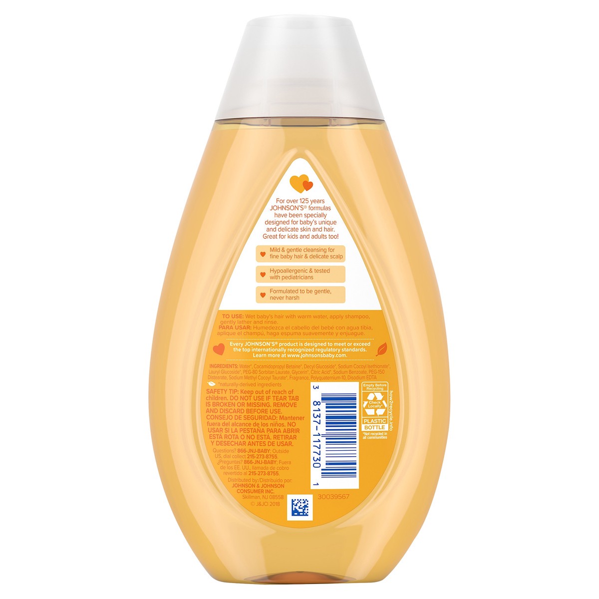 slide 5 of 9, Johnson's Shampoo with Tear-Free Formula, Hair Shampoo for Baby's Delicate Scalp & Skin Gently Washes Away Dirt & Germs, Free of Parabens, Phthalates, Sulfates & Dyes, 13.6 fl. oz, 13.60 fl oz