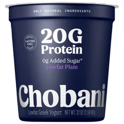Chobani 20g Protein Lowfat Greek Yogurt Plain 32oz