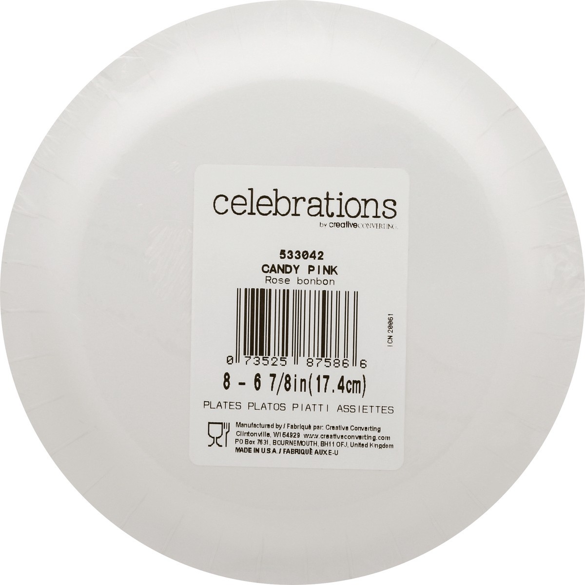 slide 3 of 8, Celebrations Plates, Candy Pink, 8 ct