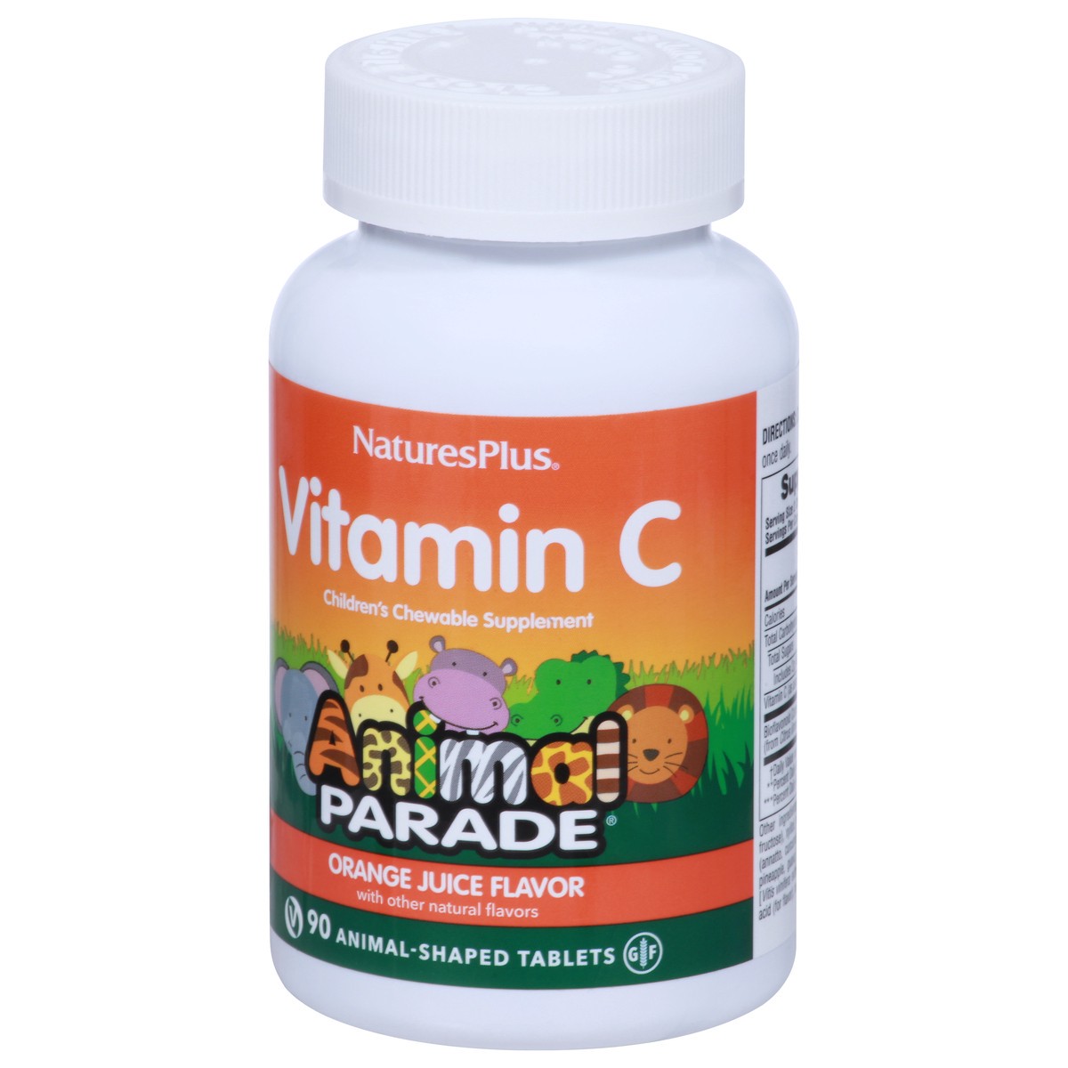 slide 9 of 9, Nature's Plus Natures Plus Source of Life Animal Parade Vitamin C Natural Orange Juice Flavor Chewable Tablets, 90 ct