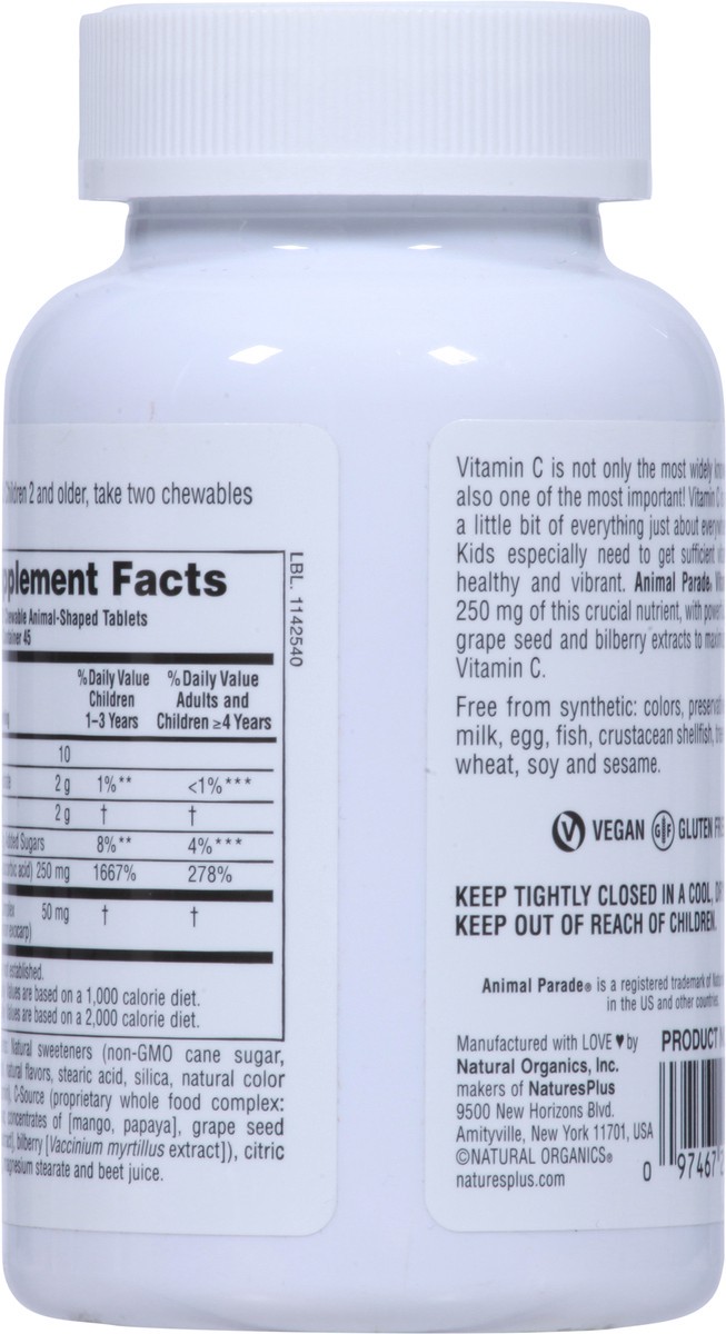 slide 4 of 9, Nature's Plus Natures Plus Source of Life Animal Parade Vitamin C Natural Orange Juice Flavor Chewable Tablets, 90 ct