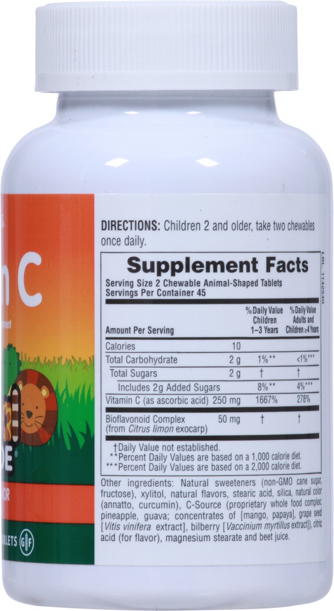 slide 8 of 9, Nature's Plus Natures Plus Source of Life Animal Parade Vitamin C Natural Orange Juice Flavor Chewable Tablets, 90 ct