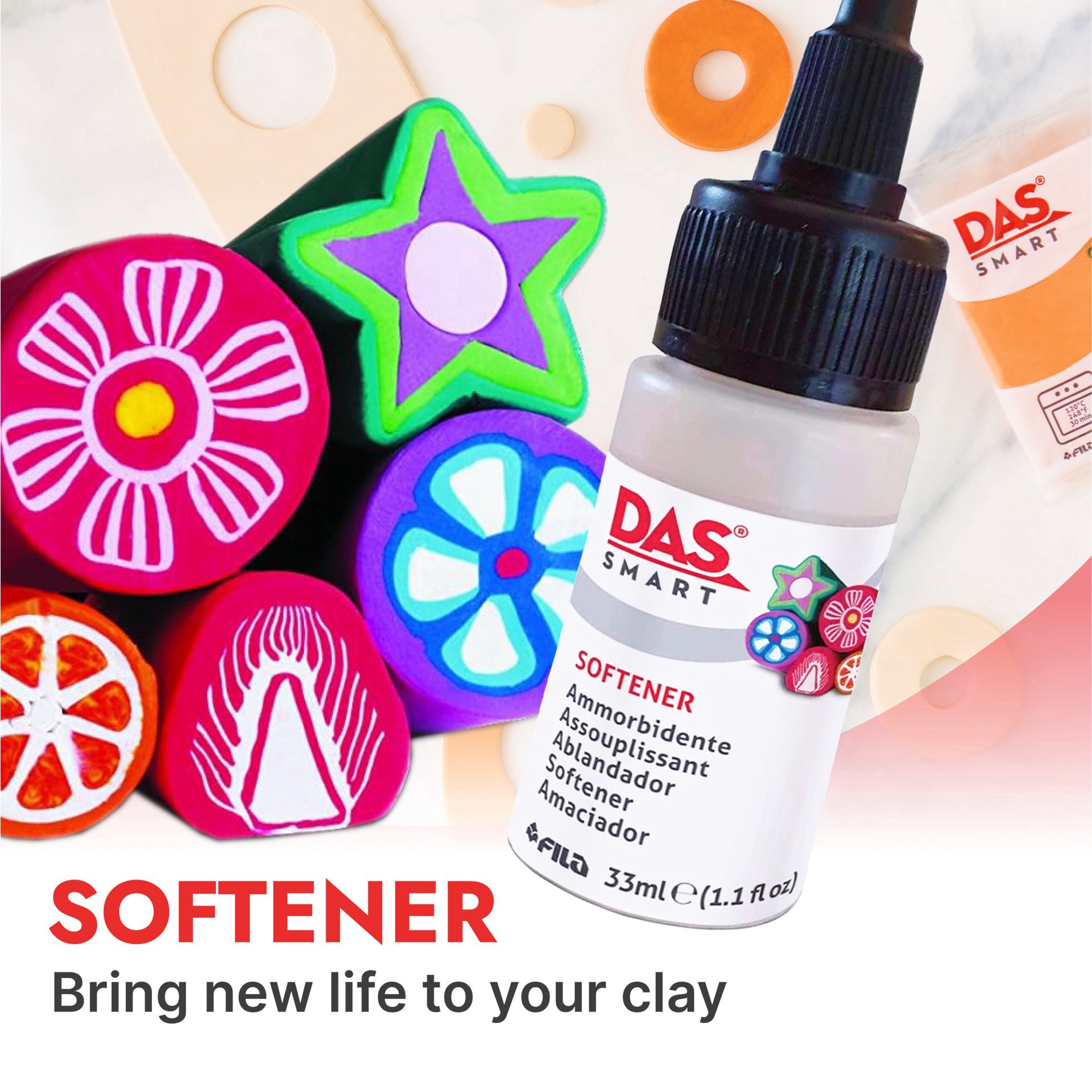 slide 2 of 5, Das Smart Clay Softener, 1.1 fl oz