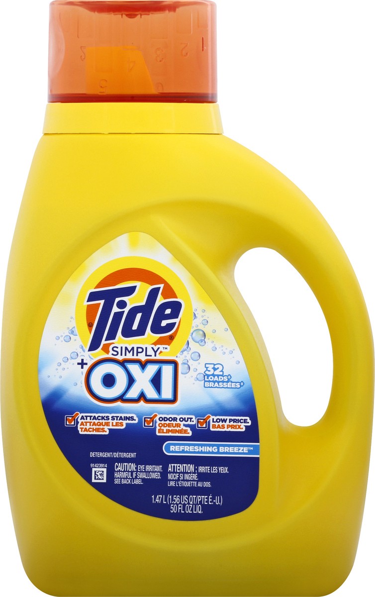 slide 1 of 9, Tide Simply + Oxi Refreshing Breeze Detergent 50 oz, 50 oz