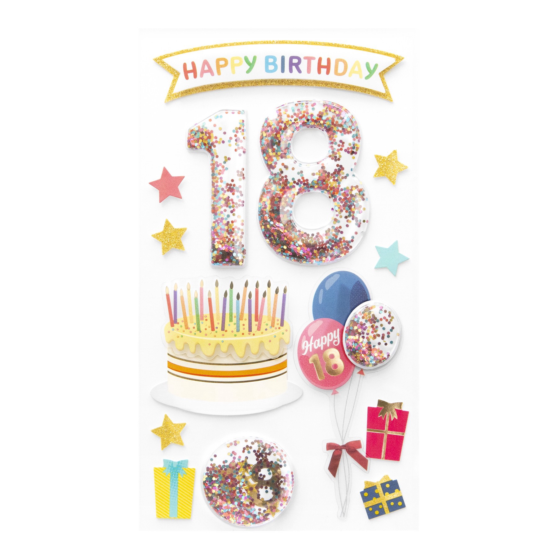 slide 3 of 3, 18th Birthday Dimensional Stickers By Recollections, 3.875 in x 7 in