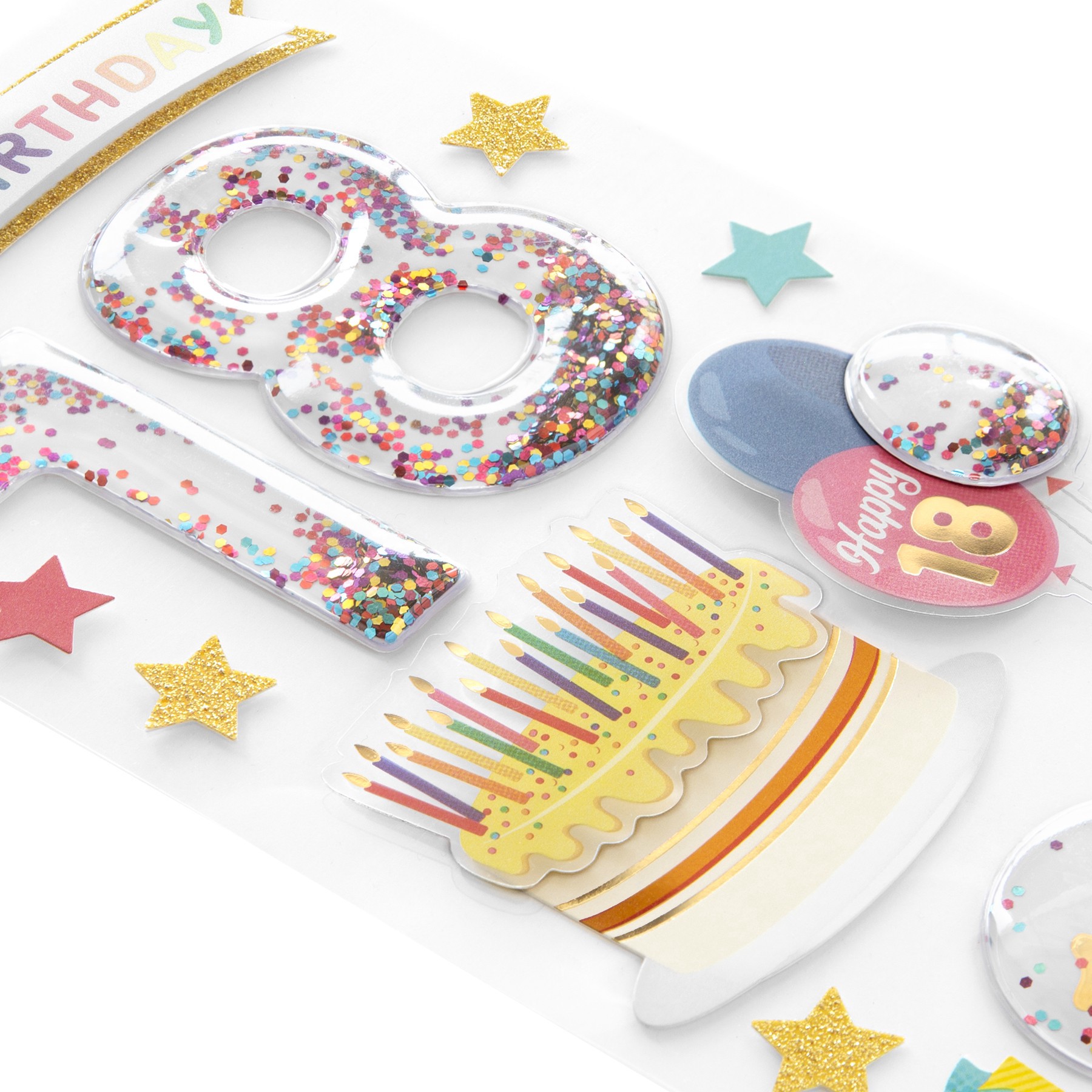 slide 2 of 3, 18th Birthday Dimensional Stickers By Recollections, 3.875 in x 7 in