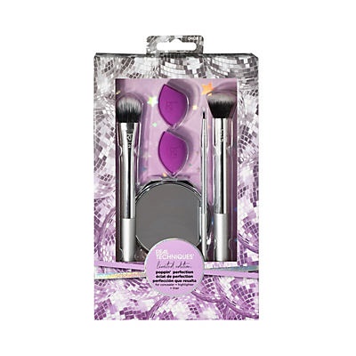 slide 1 of 1, Real Techniques Poppin Perfection Brush + Sponge Base Kit, 1 ct