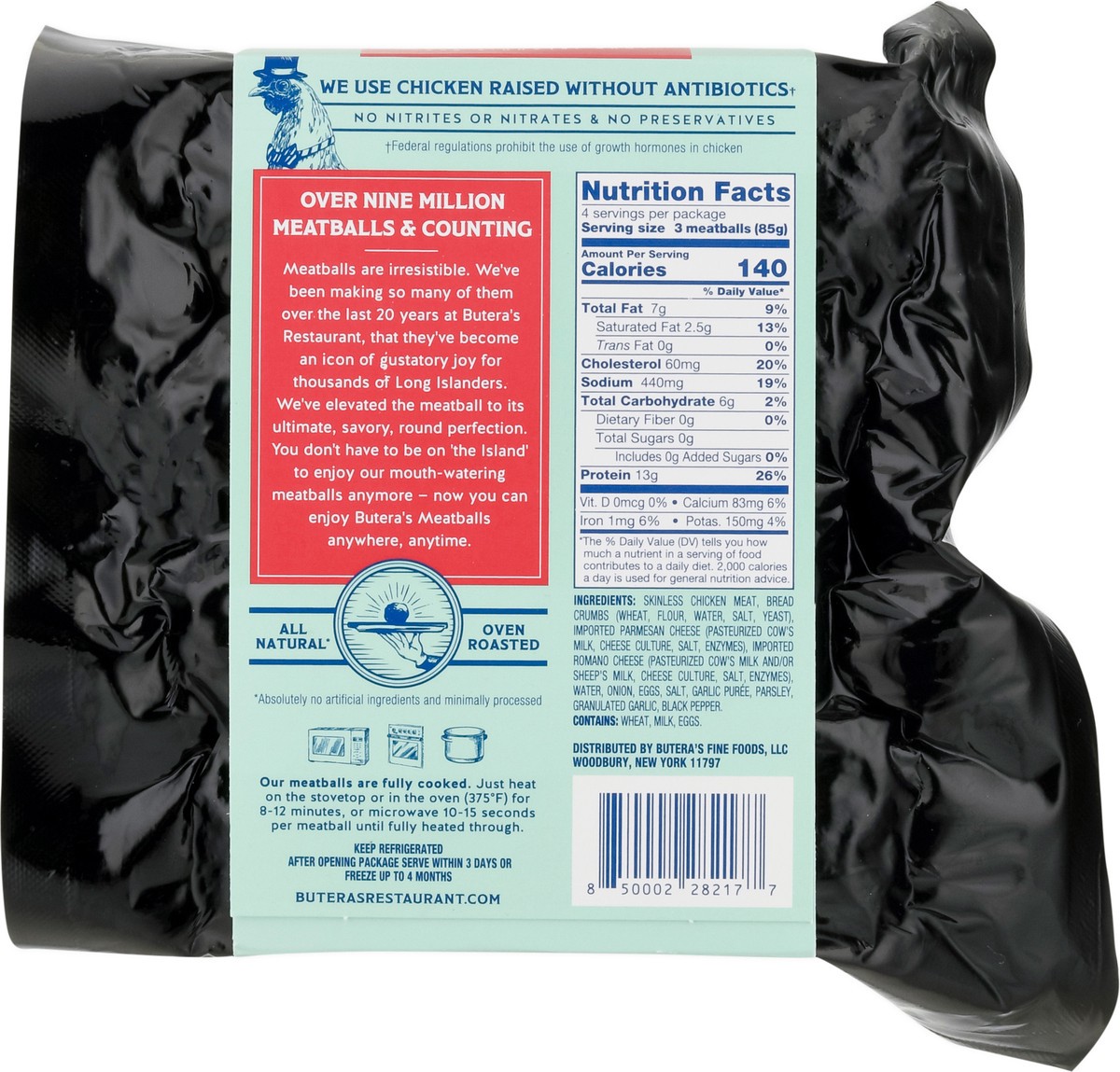 slide 4 of 13, Butera's Chicken Meatballs 12 oz, 12 oz