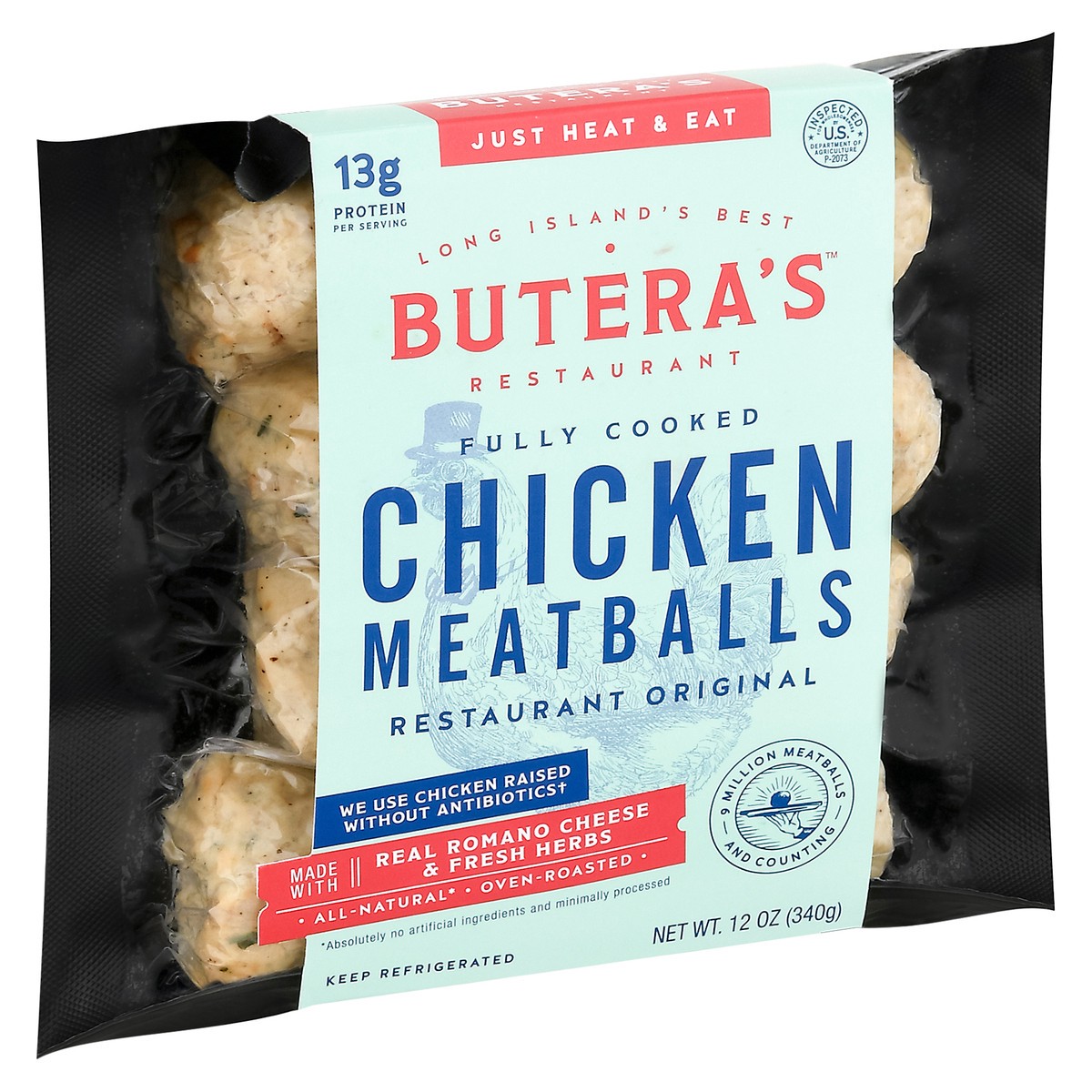 slide 12 of 13, Butera's Chicken Meatballs 12 oz, 12 oz