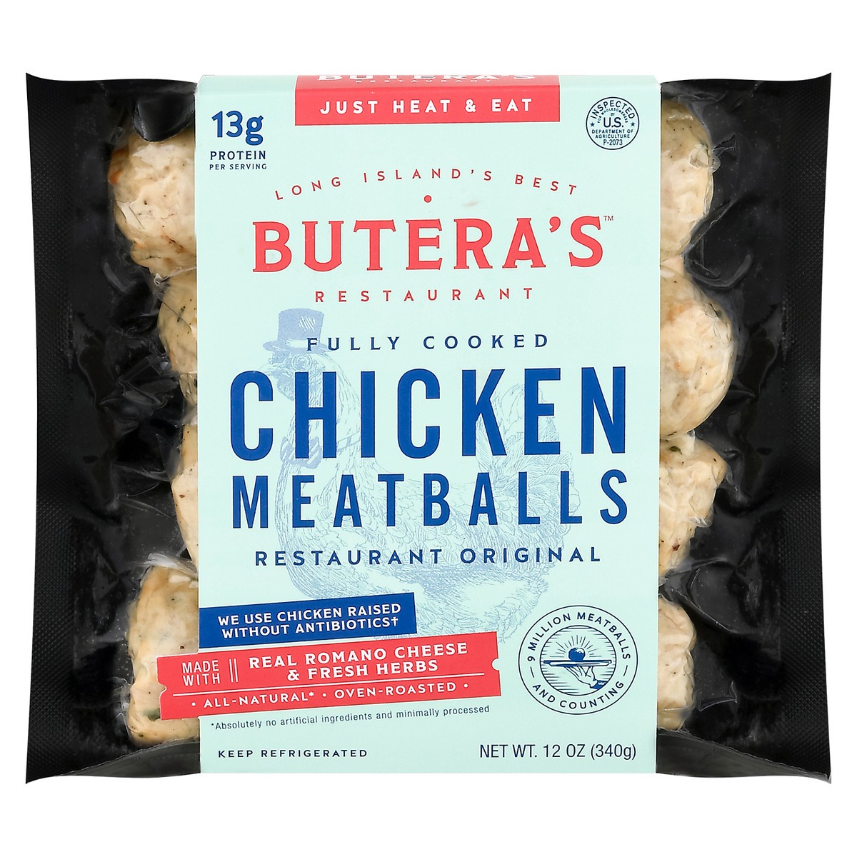 slide 2 of 13, Butera's Chicken Meatballs 12 oz, 12 oz