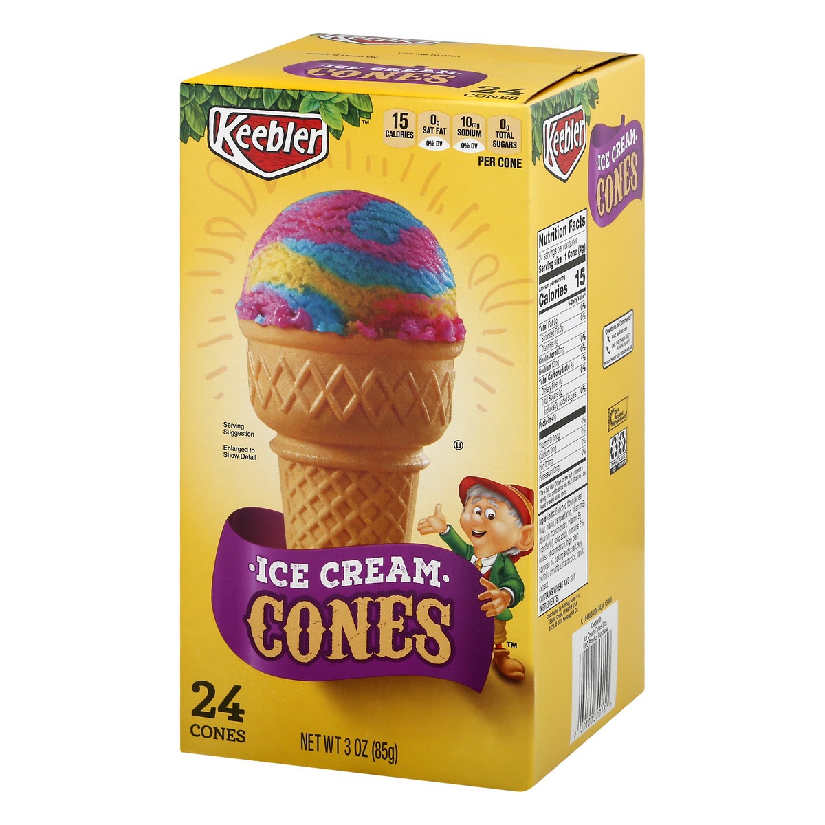 slide 3 of 9, Keebler Ice Cream Cones 24 ea, 24 ct