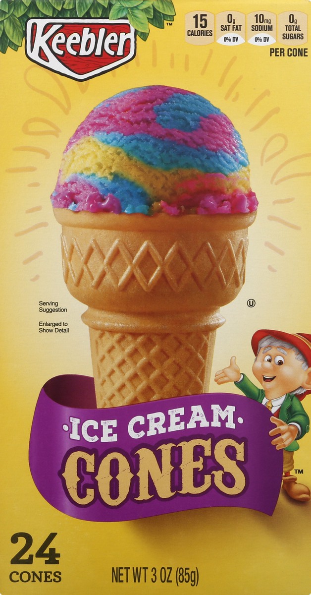 slide 1 of 9, Keebler Ice Cream Cones 24 ea, 24 ct