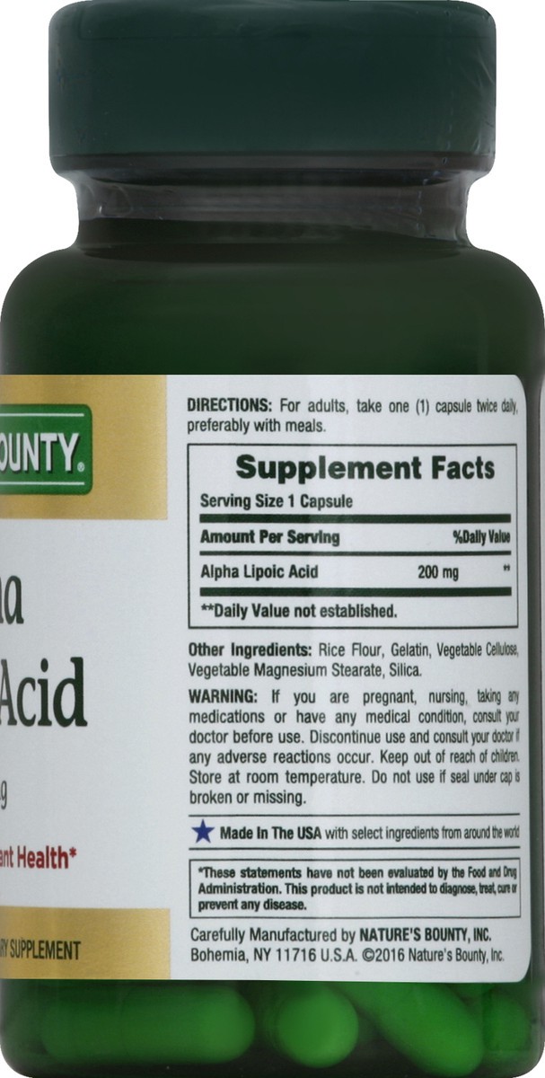 slide 5 of 5, Nature's Bounty Super Alpha Lipoic Acid 200Mg Capsules, 30 ct