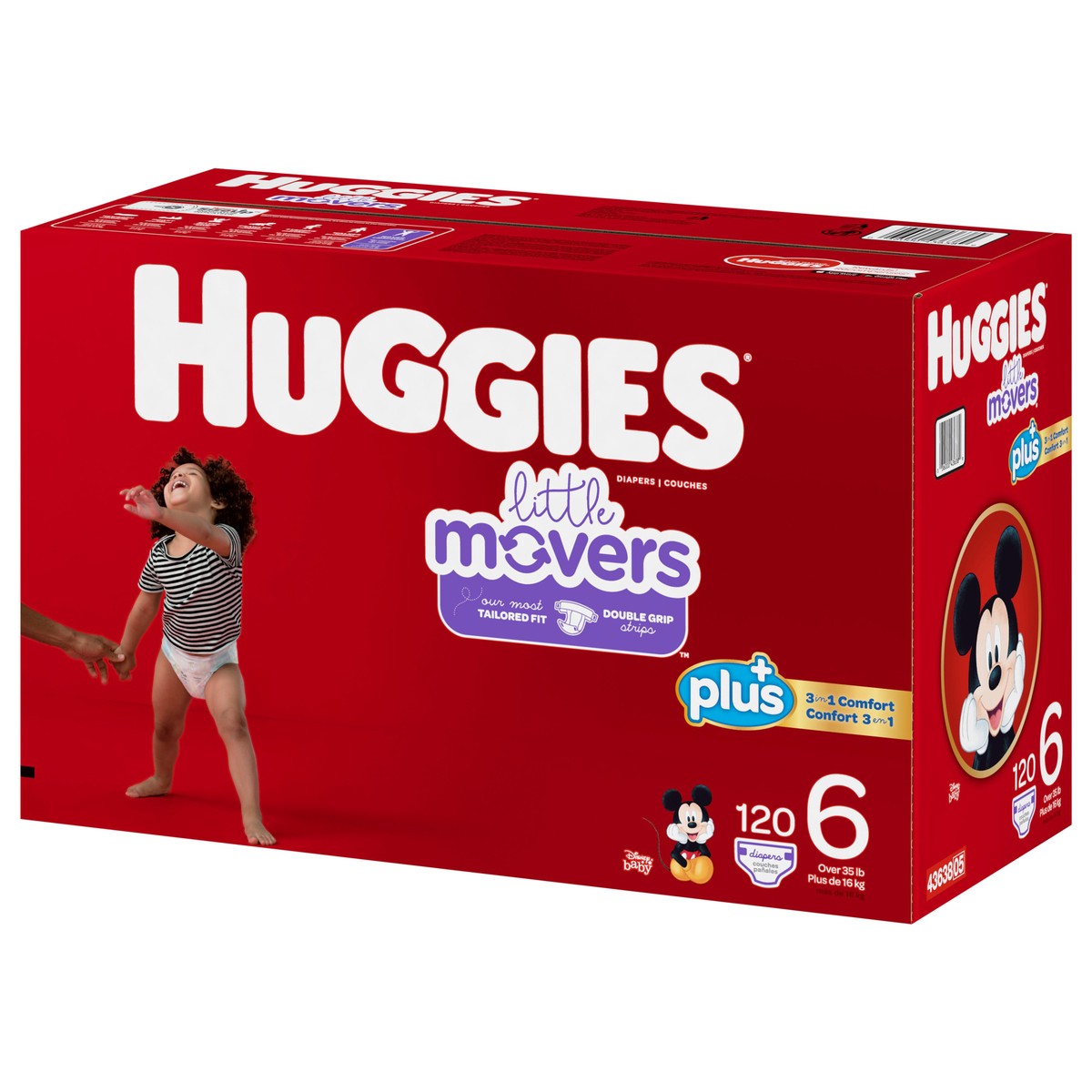 slide 3 of 10, Huggies Little Movers Disney Baby Diapers Size 6 (Over 35 lb) 120 ea, 