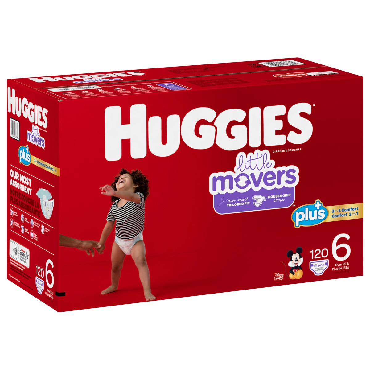 slide 10 of 10, Huggies Little Movers Disney Baby Diapers Size 6 (Over 35 lb) 120 ea, 