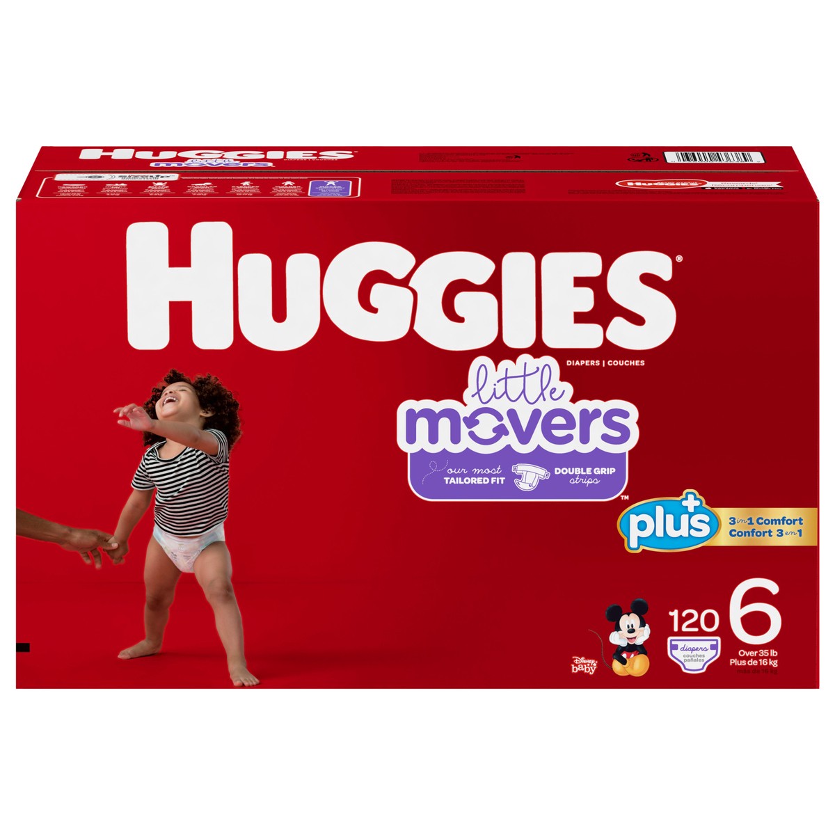 slide 1 of 10, Huggies Little Movers Disney Baby Diapers Size 6 (Over 35 lb) 120 ea, 