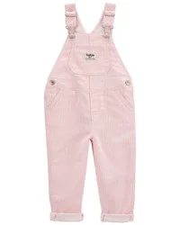 Oshkosh Toddler Knit Denim Hickory Stripe Overalls Pink 2T