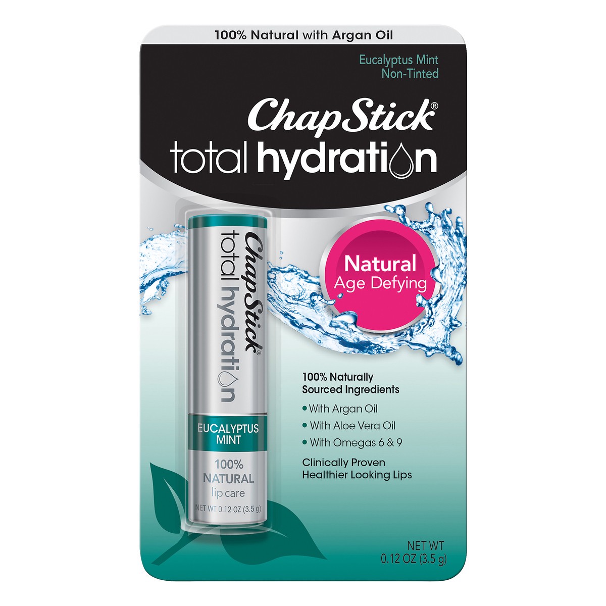 slide 1 of 7, ChapStick Total Hydration Natural Non-Tinted Eucalyptus Mint Lip Care 0.12 oz, 0.12 oz