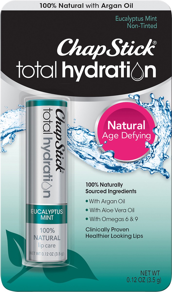 slide 4 of 7, ChapStick Total Hydration Natural Non-Tinted Eucalyptus Mint Lip Care 0.12 oz, 0.12 oz