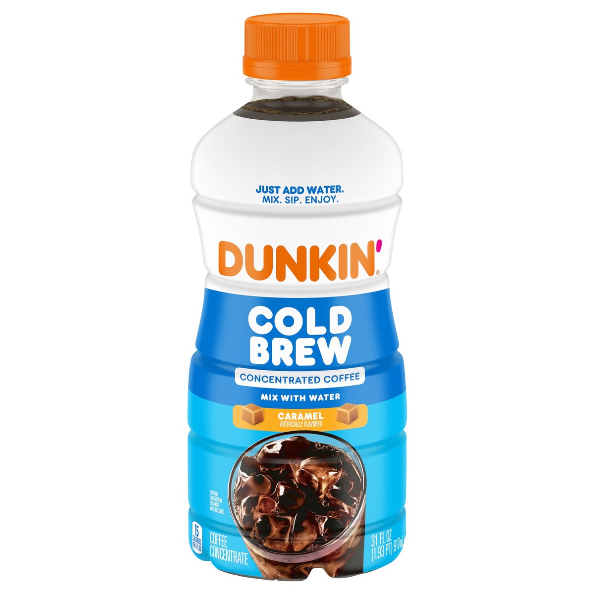 slide 1 of 13, Dunkin' Caramel Artificially Flavored Cold Brew Concentrated Coffee, 31 Oz. Bottle, 31 fl oz