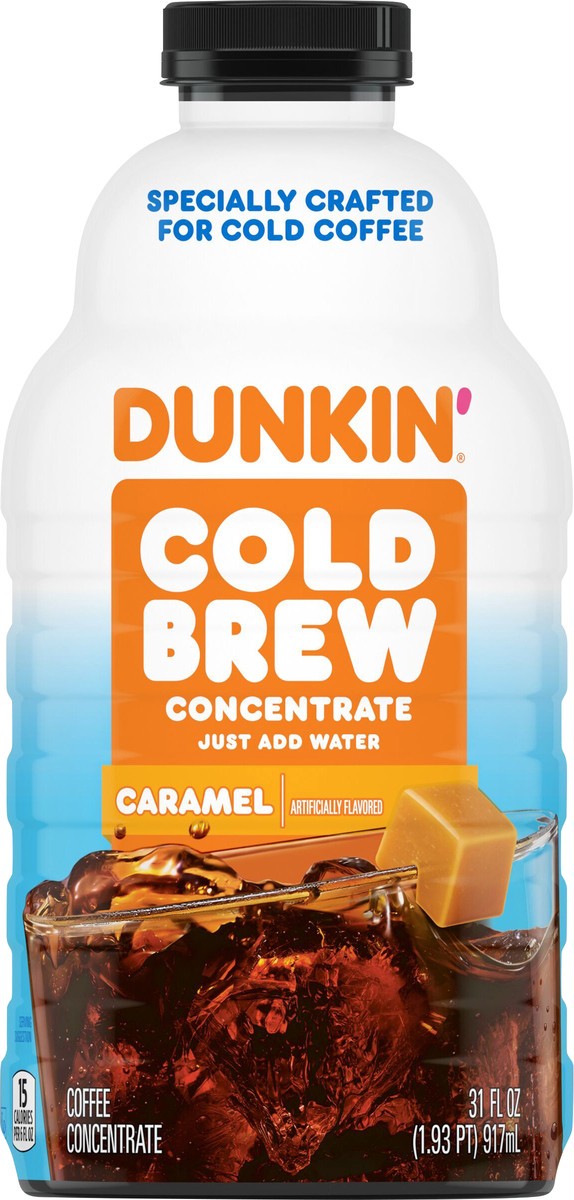slide 7 of 13, Dunkin'' Caramel Flavored Cold Brew Coffee Concentrate- 31 fl oz, 31 fl oz