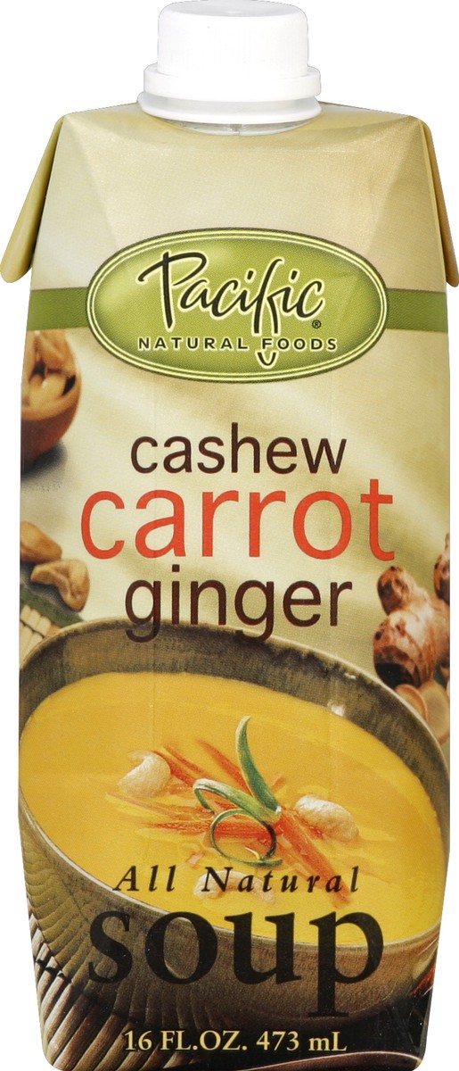 slide 4 of 4, Pacific Foods Soup Creamy Cashew Carrot Ginger, 16 oz
