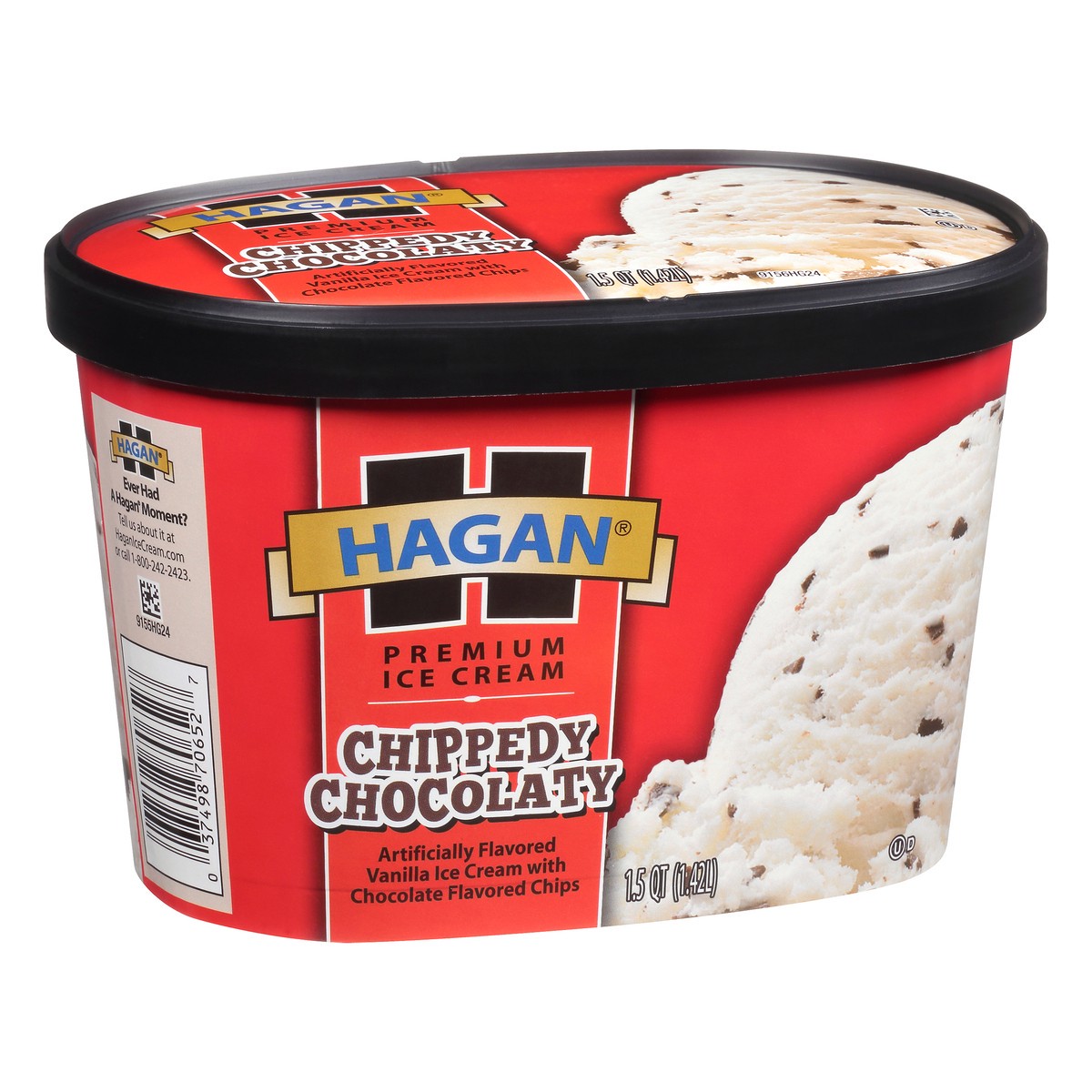 slide 6 of 10, Hagan Chippedy Chocolaty Premium Ice Cream 1.5 qt. Tub, 1.42 liter