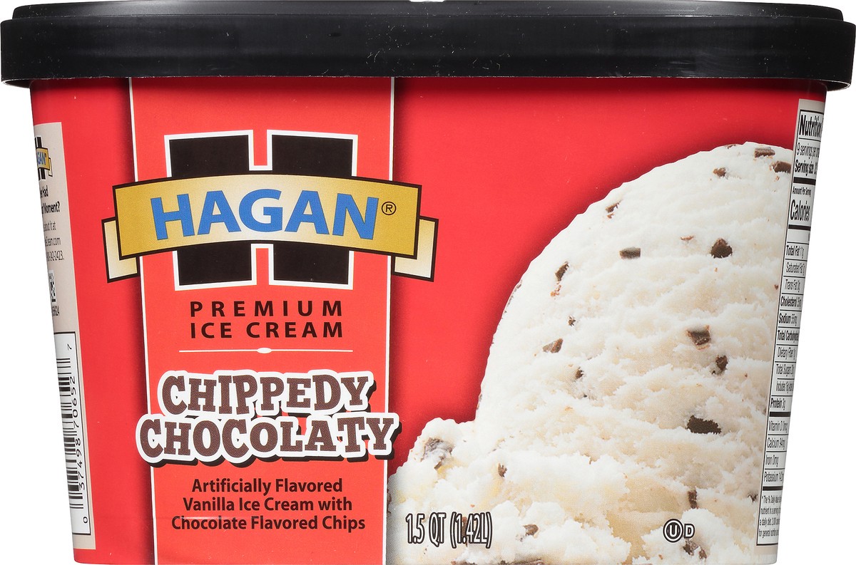 slide 10 of 10, Hagan Chippedy Chocolaty Premium Ice Cream 1.5 qt. Tub, 1.42 liter