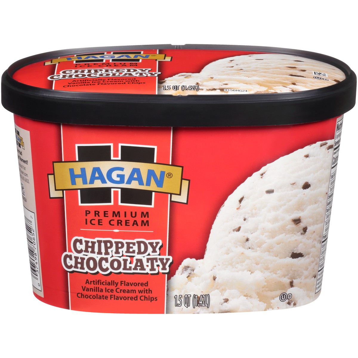 slide 1 of 10, Hagan Chippedy Chocolaty Premium Ice Cream 1.5 qt. Tub, 1.42 liter